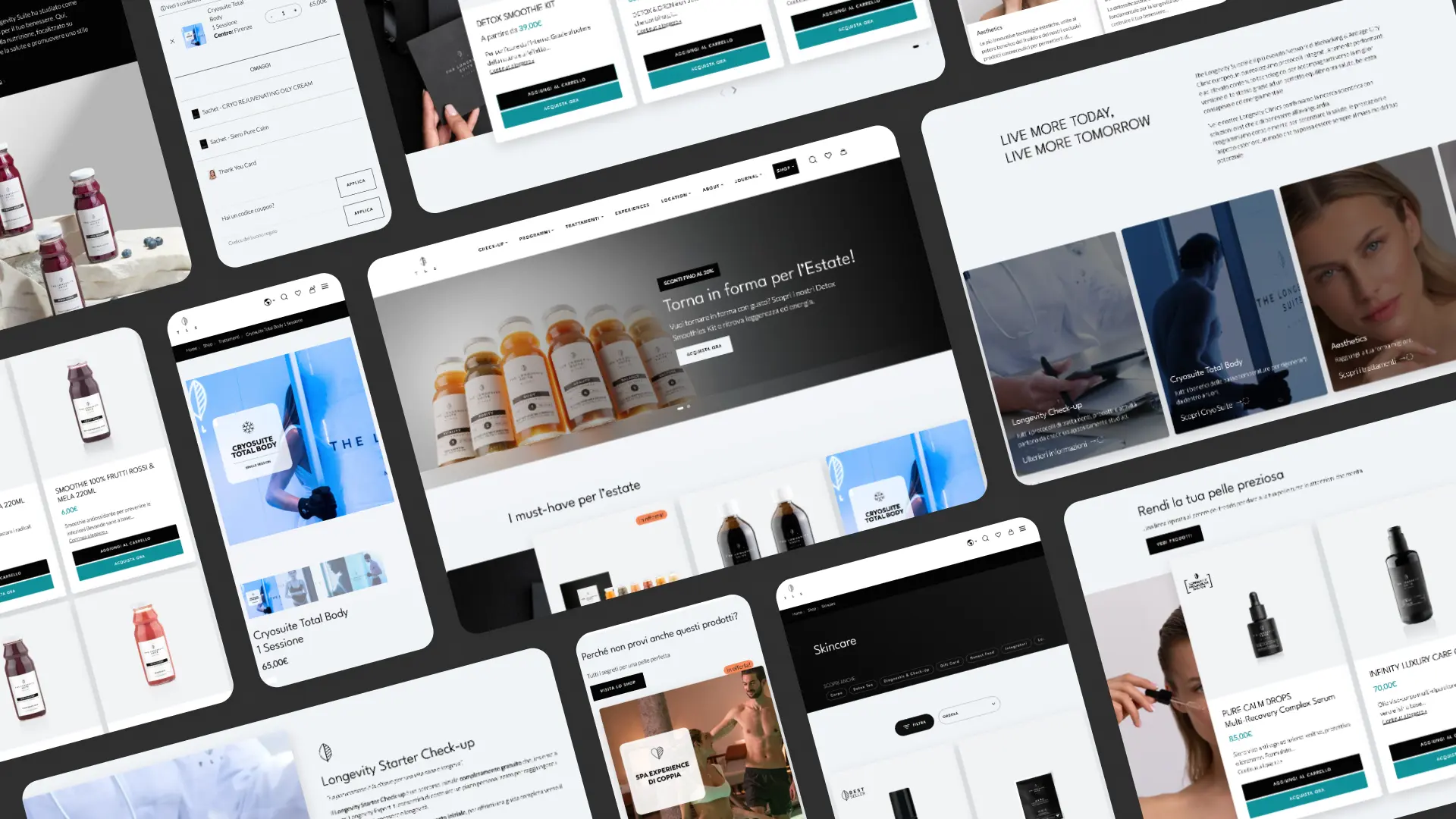 mockup sito web the longevity suite